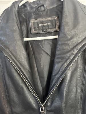 Womens Colebrook Large Black Leather Jacket 16844R - Thumbnail 3