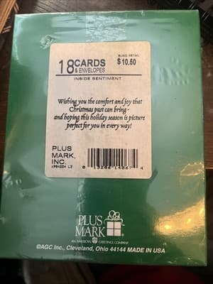 Christmas From Plus Mark Ink 18 Cards And Envelopes Two Boys Looking At Stocking - Thumbnail 2