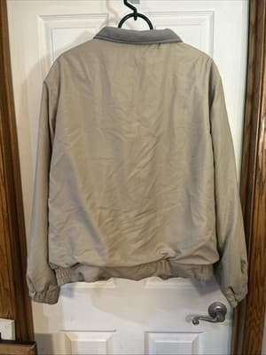 Men’s Collared Jacket Grandpa Core Beige Windbreaker Fleece Lined XL - Thumbnail 4