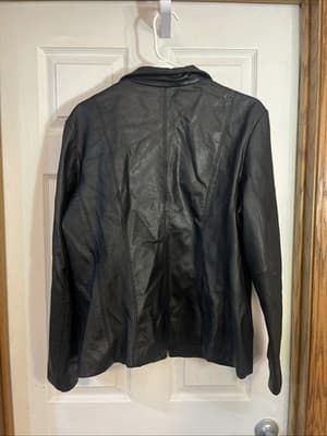 Womens Colebrook Large Black Leather Jacket 16844R - Thumbnail 2