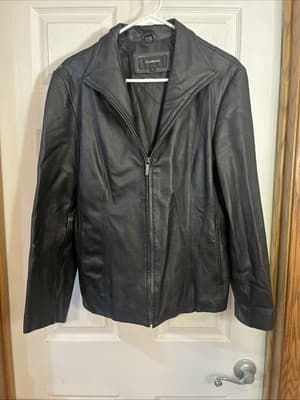 Womens Colebrook Large Black Leather Jacket 16844R - Image 1