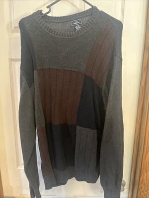 MEN'S DOCKER'S GRAY MULTI-COLORED 100% COTTON SWEATER SIZE XXLARGE - Image 1