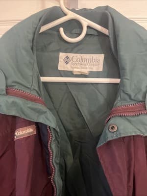 Vintage Columbia Bugaboo Jacket Maroon Burgundy Men's XL Windbreaker Coat - Thumbnail 3