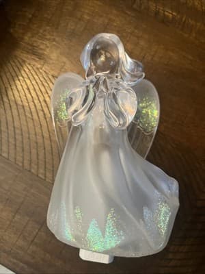 Angel Glass Clear Christmas Night Light Vintage Plug In - Excellent Condition - Image 1