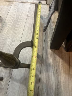 Antique Vintage AWS Brass Federal Style 20" Andirons - Thumbnail 3