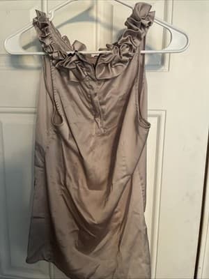 Silk Ruffed Beige Women - Thumbnail 2