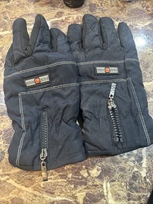 Women’s Black FASHION Thick zip Up Winter Gloves Size Large - Image 1
