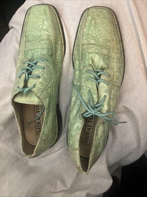 Miralto Men’s Size 12 Dress Shoes Studio Collection Light Green - Image 1