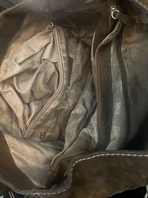 MICHAEL KORS "ASTOR" STUD BROWN LEATHER SUEDE LARGE SHOULDER TOTE MSRP $398 - Thumbnail 5