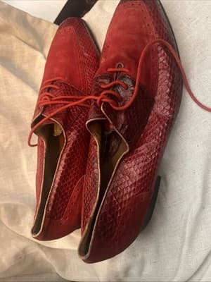 giorgio brutini mens shoes Size 13M Red Real Snake Skin And real Leather - Image 1