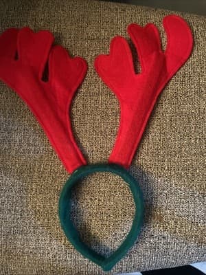 Christmas Deer Reindeer Antlers Horn Headband Fantasy Costume W/Nose - Image 1