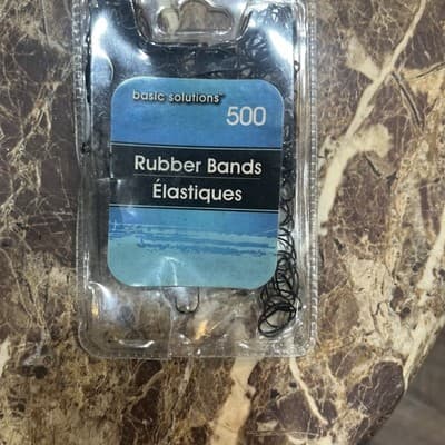 500pc ELASTIC RUBBER BANDS Black, Snag-Free - Image 1