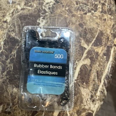 500pc ELASTIC RUBBER BANDS Black, Snag-Free - Thumbnail 2