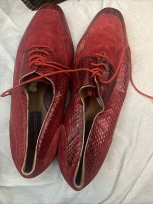 giorgio brutini mens shoes Size 13M Red Real Snake Skin And real Leather - Thumbnail 3