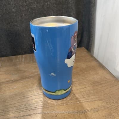 super mario stainless steel tumbler From Nintendo with Luigi Blue Cup No Lid - Thumbnail 4