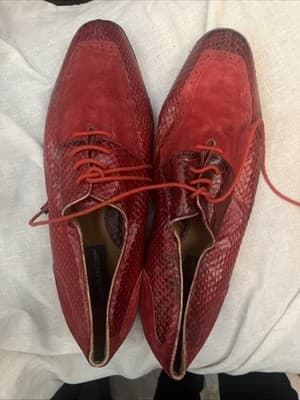 giorgio brutini mens shoes Size 13M Red Real Snake Skin And real Leather - Thumbnail 5