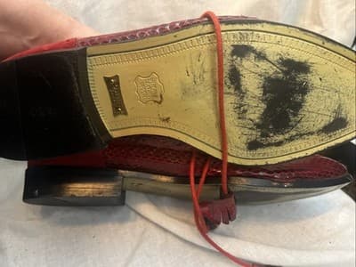 giorgio brutini mens shoes Size 13M Red Real Snake Skin And real Leather - Thumbnail 6