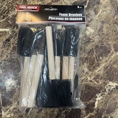 NEW TOOL BENCH Foam Brushes - Pinceaux en mousse - 8 pieces - Great for Painting - Image 1
