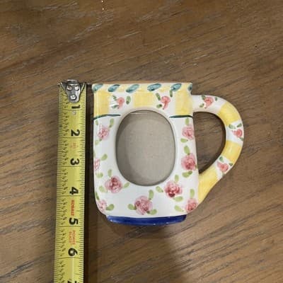 Coffee Cup Ceramic 2x3 Photo Frame With Flowers And Stand - Thumbnail 5