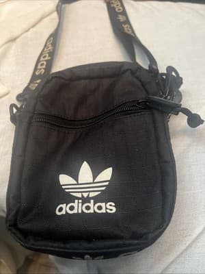 Adidas Originals Unisex Festival Crossbody Mini Cellphone Bag, Black/White - Thumbnail 2