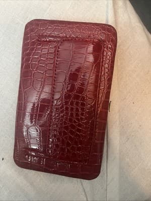 Red Floral Bejeweled Clasp Wallet With Insert NWOT - Thumbnail 4