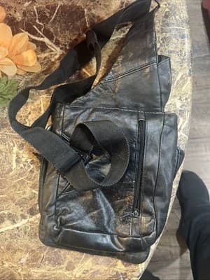 Buxton Crossbody Black Leather Travel Bag Multi-Organizer Anti-theft Purse - Thumbnail 4