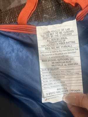 Ozarke Trail Camping Adult Navy Puffer Sleeping Bag With Orange Zipper 33x77 - Thumbnail 4