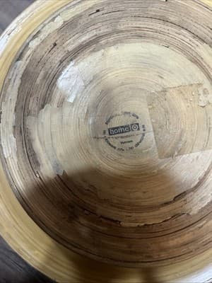 Home Target Brand Bamboo Food Safe 16” Diameter Bowl Beige - Thumbnail 3