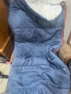 Ozarke Trail Camping Adult Navy Puffer Sleeping Bag With Orange Zipper 33x77 - Thumbnail 5