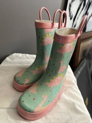 Pink Dinosaur Rain Boots Size 9/10 Kids Waterproof - Image 1