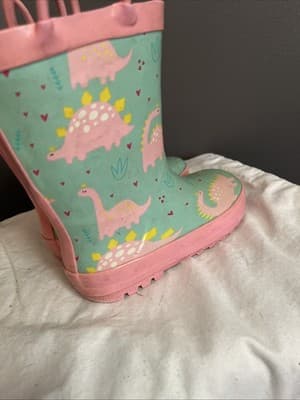 Pink Dinosaur Rain Boots Size 9/10 Kids Waterproof - Thumbnail 5