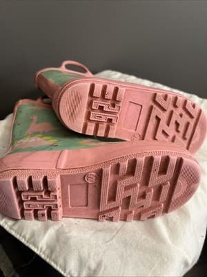 Pink Dinosaur Rain Boots Size 9/10 Kids Waterproof - Thumbnail 6