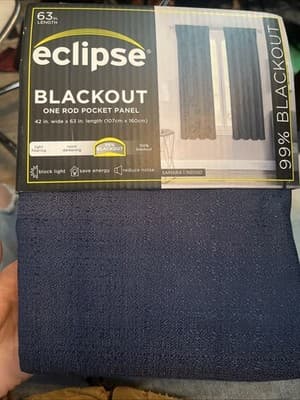 Eclipse polyester Blackout One Rod Pocket Panel size 42" x 63" NEW Pair - Image 1