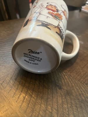 A Trisa Fat Chef Latte Cappuccino Tall 16 oz Coffee Mug Stoneware - Thumbnail 4
