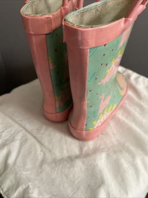 Pink Dinosaur Rain Boots Size 9/10 Kids Waterproof - Thumbnail 4