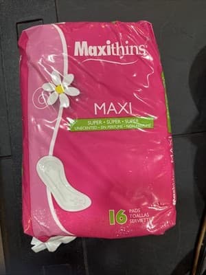 Maxithins Super Maxi Pads 16-ct Pack Feminine Care Unscented Sanitary - Image 1