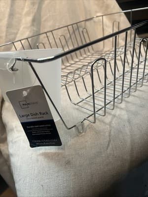 Mainstays Large Dish Rack 17.50”wx13:75”dx5.5”h Chrome Color Walmart Brand - Thumbnail 4