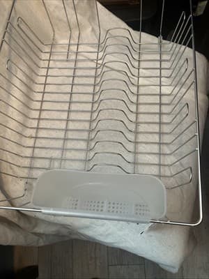 Mainstays Large Dish Rack 17.50”wx13:75”dx5.5”h Chrome Color Walmart Brand - Thumbnail 2