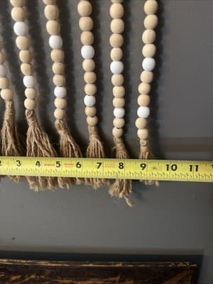 NWT Hanging Wall Beads Farmhouse Decor Brown, Colonial White & Natural - Thumbnail 5