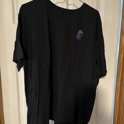 Taco Bell Men’s 2XL T-Shirt Black Rainbow Logo Back Crew Uniform Promo Tee - Image 1