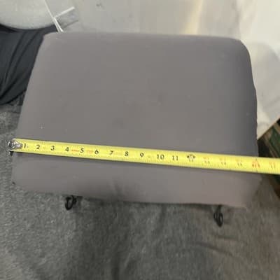 Vintage Italian Vanity Stool Bench Metal New Upholstery Original Paint 17x14 - Thumbnail 7