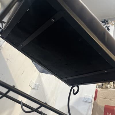 Vintage Italian Vanity Stool Bench Metal New Upholstery Original Paint 17x14 - Thumbnail 9