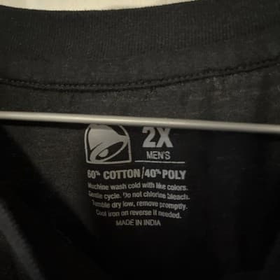 Taco Bell Men’s 2XL T-Shirt Black Rainbow Logo Back Crew Uniform Promo Tee - Thumbnail 3