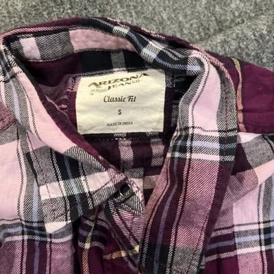 Women’s Arizona Classic Fit Purple Flannel Size Small With Chest Pockets - Thumbnail 2
