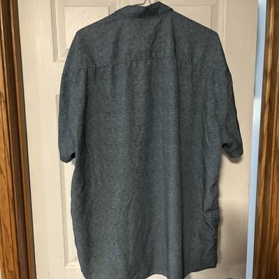 Men’s Tallwoods Stretch Green Dress T Shirt 2XL BUTTON UP WITH POCKET - Thumbnail 4