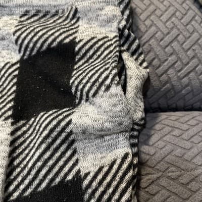 George Women’s Sweatpants Size large With Elastic Ankles Black An Grey Checkered - Thumbnail 4