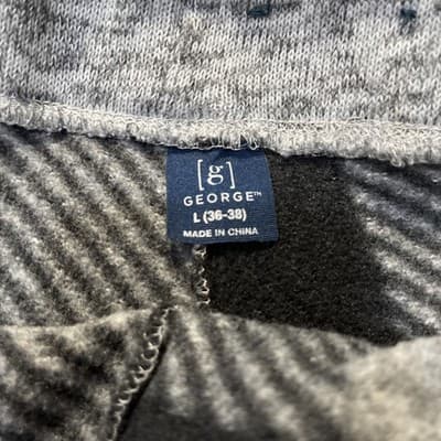 George Women’s Sweatpants Size large With Elastic Ankles Black An Grey Checkered - Thumbnail 3