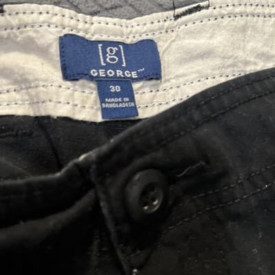 George Size 30 Men’s Black Shorts With Pockets - Thumbnail 4