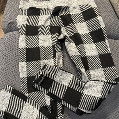 George Women’s Sweatpants Size large With Elastic Ankles Black An Grey Checkered - Thumbnail 5