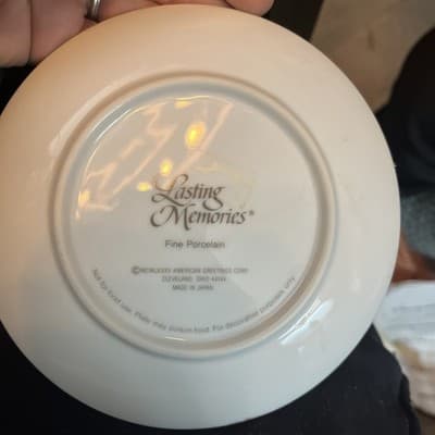 Lasting memories fine porcelain vintage good friend plaque dish flowers - Thumbnail 2